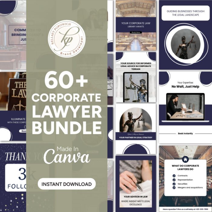 Thumbnail_1 Social Media Marketing Template for Law Firm: Elevate Your Corporate Lawyer Image with our Editable Attorney Marketing Bundle! - Image 1