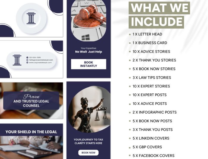 Social Media Marketing Template for Law Firm: Elevate Your Corporate Lawyer Image with our Editable Attorney Marketing Bundle! - Image 2