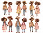 Adorable African Couple Cliparts - Perfect for Expressing Love in Your Creations | Valentine's Day African Couple Clipart Set - Image 3