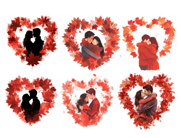 Couples Sharing a Tender Moment Valentine Cliparts | Perfect for Digital Invitations, Social Media Posts, Greeting Cards, Scrapbooking. - Image 4