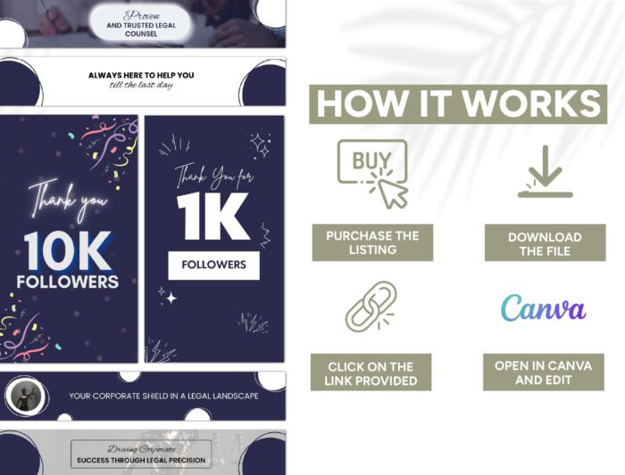 Social Media Marketing Template for Law Firm: Elevate Your Corporate Lawyer Image with our Editable Attorney Marketing Bundle! - Image 4
