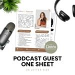 Podcast OneSheet Template for Speakers, Coaches and Authors Customizable Canva Template to Market Your Expertise & Amplify Your Brand