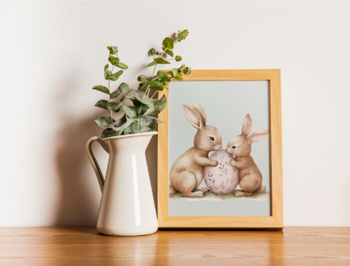 Thumbnail_2 Rustic Easter Bunny Clipart Collection: Charming Illustrations for Your Easter Projects - Image 2
