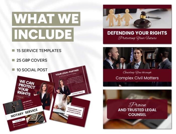 Lawyer Kit for Professional Branding Google Business Profile Template Kit | GBP Customizable Canva Templates | Lawyer GBP Templates - Image 2