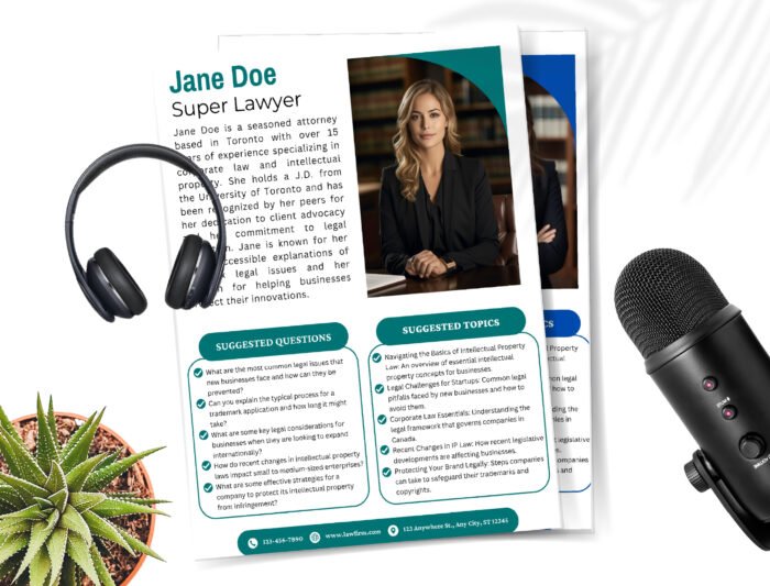 Podcast Interview One Sheet Template: Your Branding Powerhouse for Speakers, Coaches and Authors Customizable Canva Template - Image 3