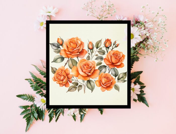 Thumbnail_3 Watercolor Floral Rose Clipart Collection: Charming illustrations are ideal for cards, social media posts, DIY crafts, and more. - Image 3