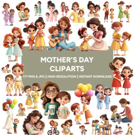Mother's Day Clipart Collection: Joyful Moments in Every Image