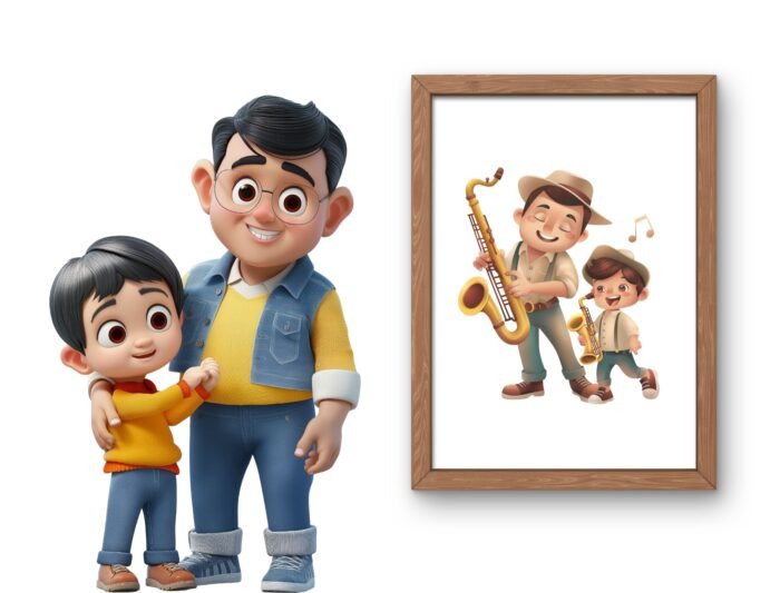 Thumbnail_2 3D Father's Day Clipart Bundle | 80 High-Resolution Father-Child Illustrations | PNG & JPG | Instant Download - Image 2