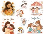 Mother's Day Watercolor Clipart Collection: Warmth and Love for Your Projects - Image 4