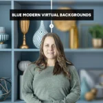 Blue Bookshelf Virtual Background for Home Office | creating a soft and soothing ambiance | Zoom virtual background