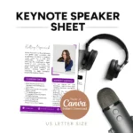 Keynote Speaker One Sheet Template: Your Branding Powerhouse for Speakers, Coaches and Authors Customizable Canva Template