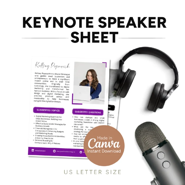 Thumbnail_1 Keynote Speaker One Sheet Template: Your Branding Powerhouse for Speakers, Coaches and Authors Customizable Canva Template - Image 1