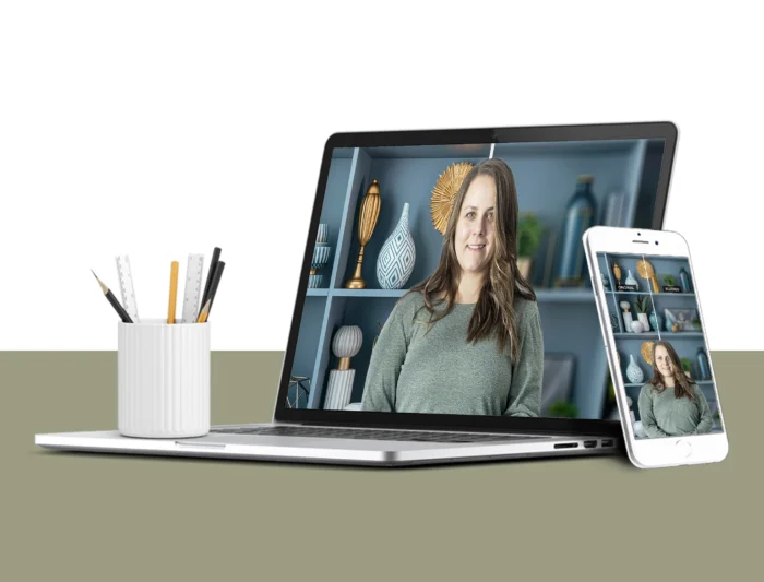 Blue Bookshelf Virtual Background for Home Office | creating a soft and soothing ambiance | Zoom virtual background - Image 7