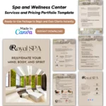 Spa and Wellness Center Services and Pricing Template Bundle | Wellness Center Pricing Guide | Spa Services Template Bundle