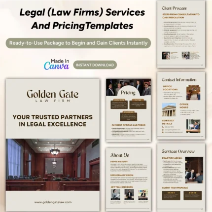 Legal Services and Pricing Template Bundle | Virtual Assistant Portfolio, Client Proposal, New Client Welcome Packet