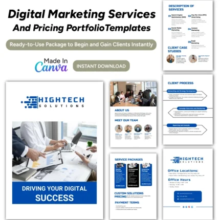 Digital Marketing Services and Pricing Template Bundle | Marketing Client Onboarding Packages Template | Digital Marketing Pricing Guide