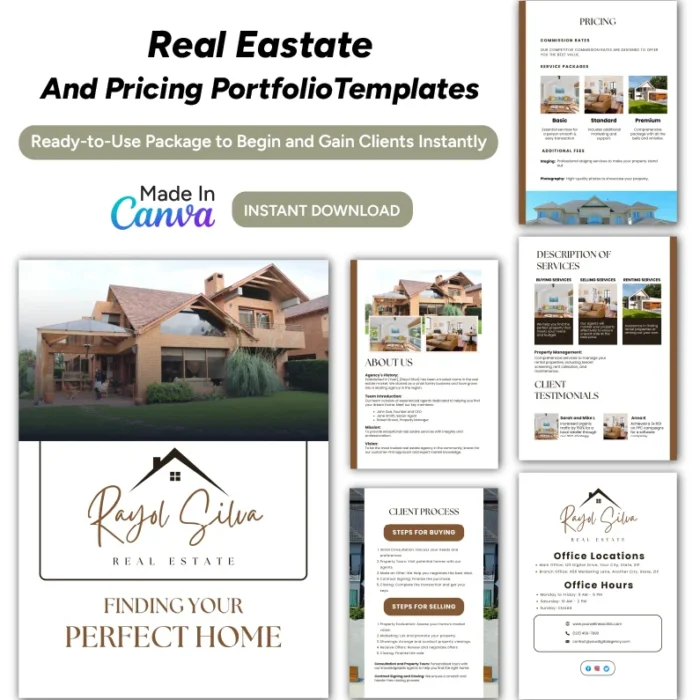 Thumbnail_1 Real Estate Services and Pricing Template Bundle | Canva Editable Real Estate Guide | Digital Real Estate Services Guide - Image 1