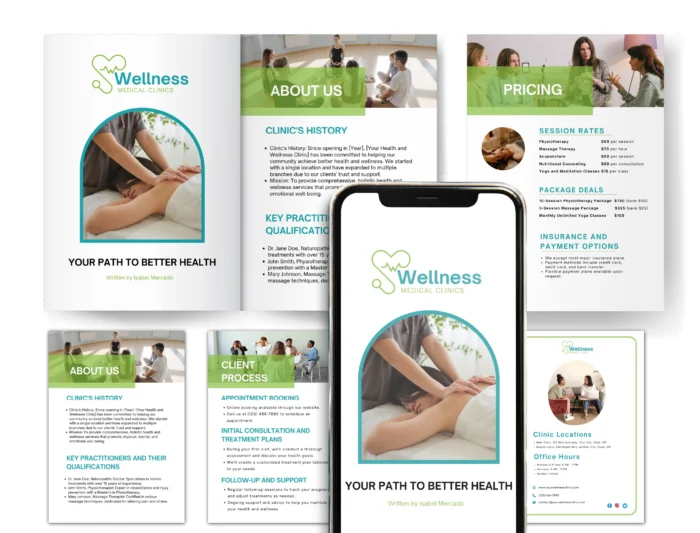 Health and Wellness Clinics Services and Pricing Template Bundle | Virtual Assistant Portfolio, Client Proposal, New Client Welcome Packet - Image 4