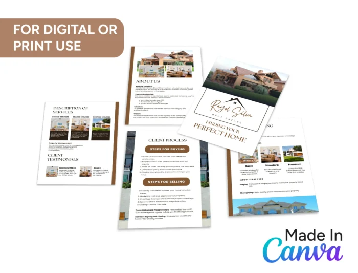 Real Estate Services and Pricing Template Bundle | Canva Editable Real Estate Guide | Digital Real Estate Services Guide - Image 5