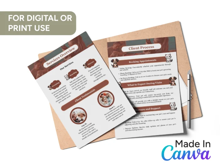 Pet Care Services Template Bundle | Pet Grooming Pricing Guide | Canva Editable Pet Care Templates - Image 5