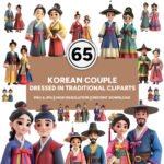 Korean Couple Dressed in Traditional Cliparts | 65 High-Resolution PNG & JPG Images