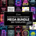Black Friday & Cyber Monday Mega Bundle: Ready-to-Use Templates to Boost Your Sales! | Customizable Canva Templates