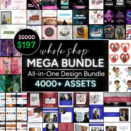 Whole Shop Mega Bundle: 4000+ Canva Templates for Social Media & Marketing | Business Templates in One Kit
