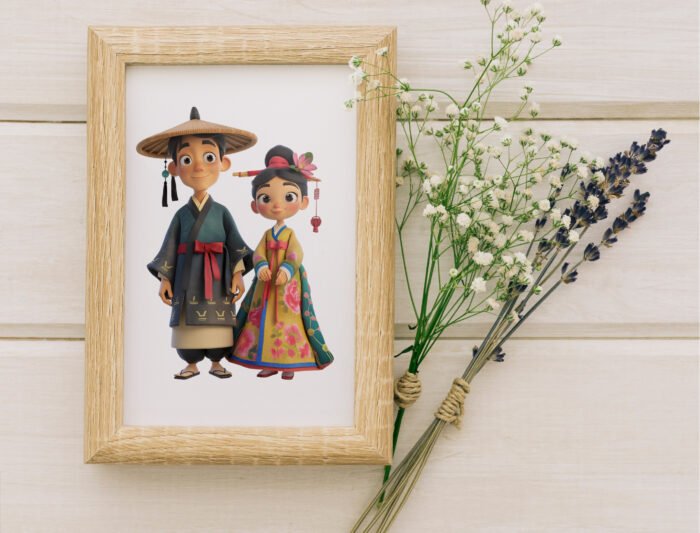 Thumbnail_7 Korean Couple Dressed in Traditional Cliparts | 65 High-Resolution PNG & JPG Images - Image 7