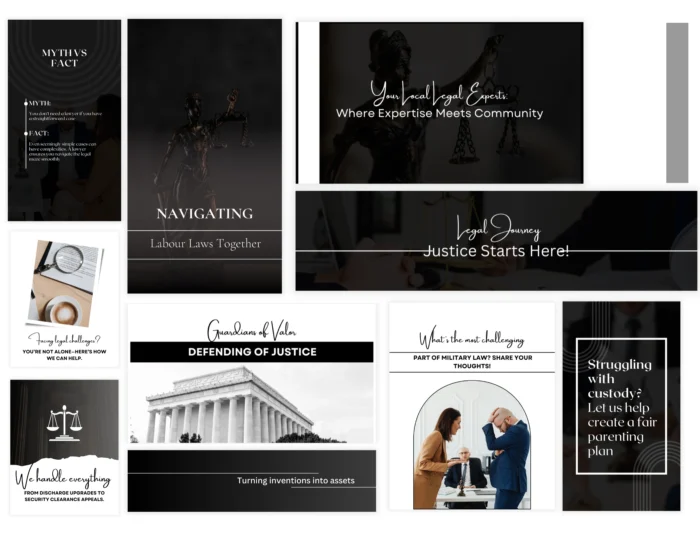 Lawyer & Law Firm Branding Bundle | Canva Templates for Attorneys & Legal Professionals | LinkedIn Kit, Facebook Covers, One Sheets, Instagram Posts & Stories | Premium Law Firm Marketing Kit - Image 3