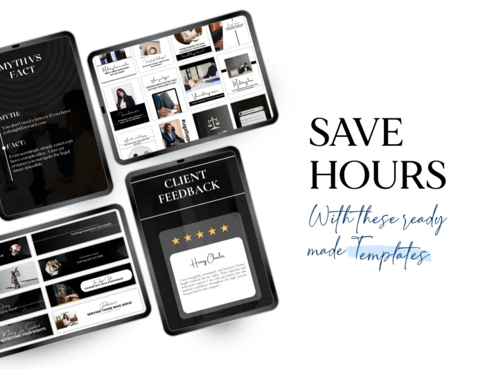 Lawyer & Law Firm Branding Bundle | Canva Templates for Attorneys & Legal Professionals | LinkedIn Kit, Facebook Covers, One Sheets, Instagram Posts & Stories | Premium Law Firm Marketing Kit - Image 8