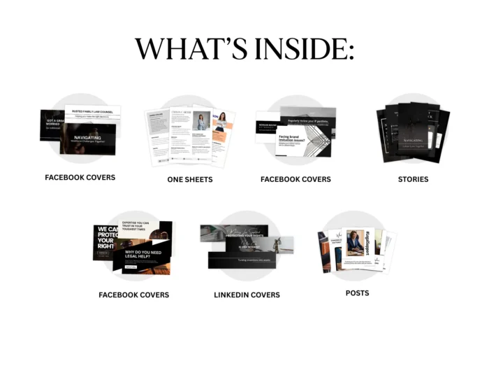 Lawyer & Law Firm Branding Bundle | Canva Templates for Attorneys & Legal Professionals | LinkedIn Kit, Facebook Covers, One Sheets, Instagram Posts & Stories | Premium Law Firm Marketing Kit - Image 5